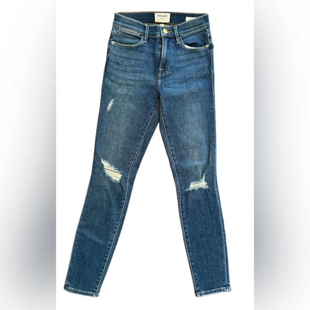 Frame blue jeans ripped Le high skinny size 26